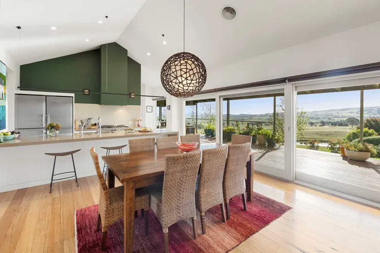 Dining table and eight chairs