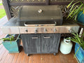 4-burner BBQ with side burner and gas bottle